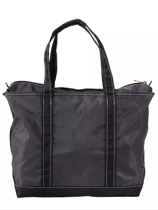L.L. Bean Other - L.L. Bean Tote Bag Lightweight Boat Tote Black And Gray Medium Tote Bag W/ Zip
